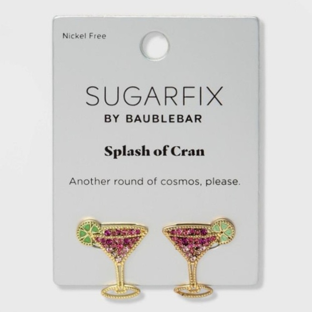 Sugarfix By Baublebar Splash of Cran Cosmos Nickel Free Post Earrings